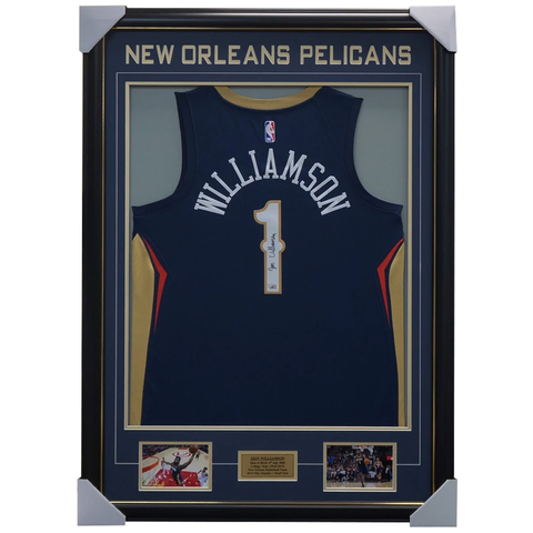 Zion Williamson Signed New Orleans Pelicans Jersey Framed Official Fanatics Signing - 3958