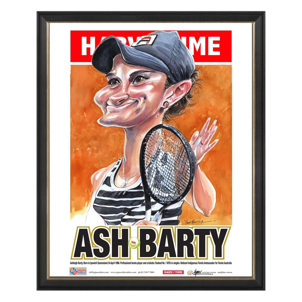 Ash Barty, Tennis, Harv Time Print Framed - 4824