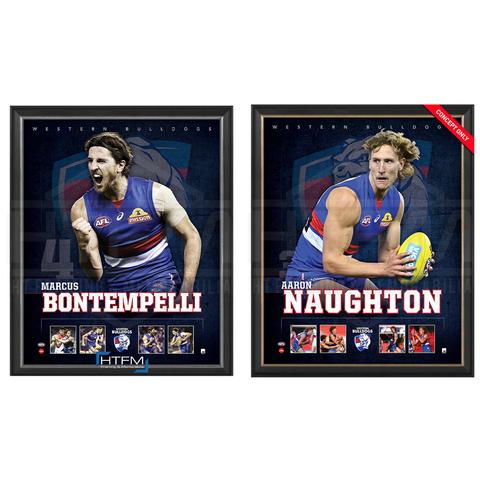 Western Bulldogs Official Licensed Afl Prints Framed Naughton Bontempelli - 4495