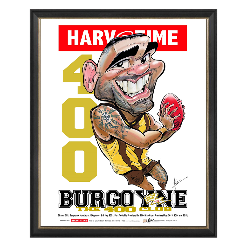 Shaun Burgoyne, 400 Club, Harv Time Print Framed - 4818