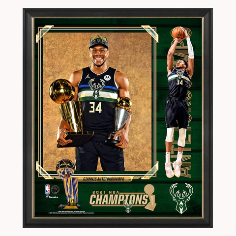Giannis Antetokounmpo Milwaukee Bucks Framed 15" x 17" 2021 NBA Finals MVP Champion Collage Framed - 4843