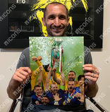 Giorgio Chiellini Signed 2020 Euro Champions Photo Collage Framed Private Signing - 5021