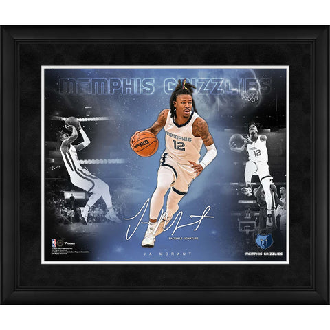 Ja Morant Autographed Memphis Grizzlies Navy Blue Nike Authentic
