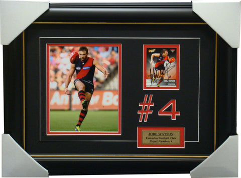 Jobe Watson Essendon Signed Card Collage Framed - 4069