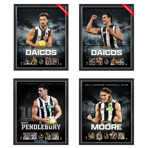 Collingwood Package Official Licensed Afl Prints Framed Josh Nick Daicos Moore Pendlebury - 5466