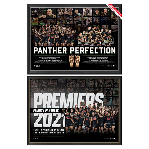2021 & 2022 NRL Premiers Official Sportsprint Framed - 5308