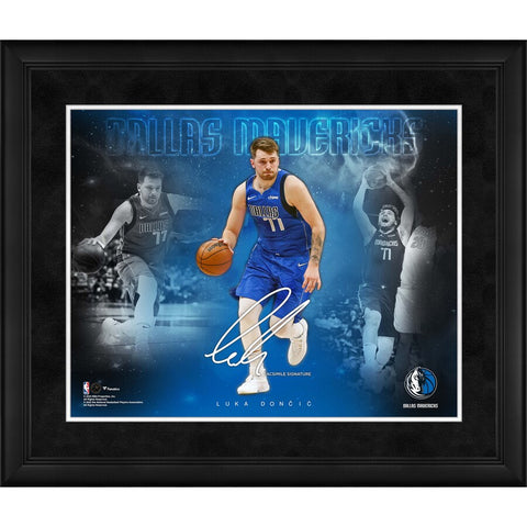 Luka Doncic Dallas Mavericks Facsimile Signature Framed 16" x 20" Stars of the Game Collage - 5352