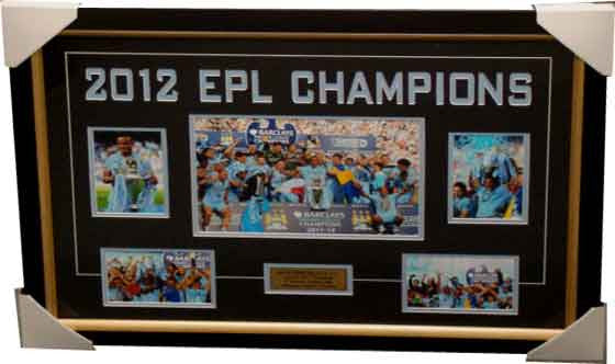 Manchester City 2012 Epl Champions Collage Framed - 4006