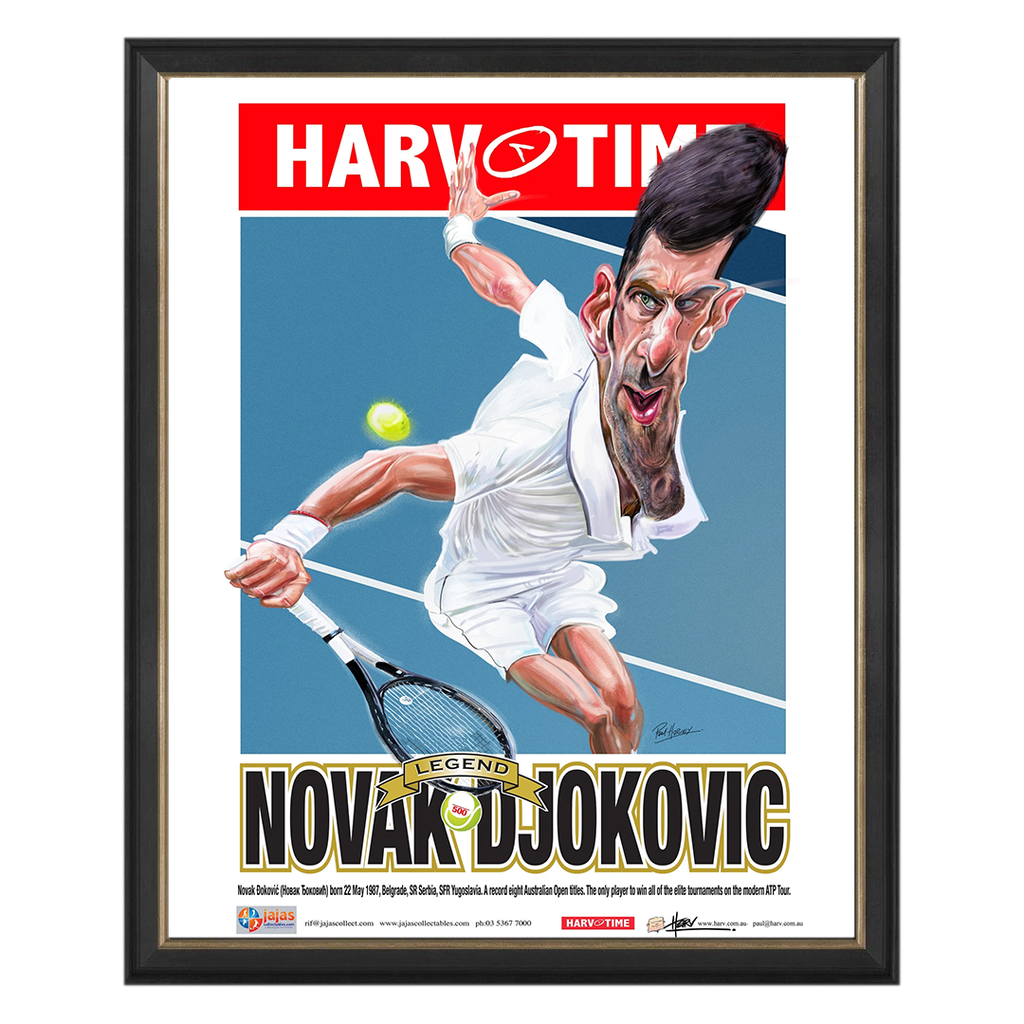 Novak Djokovic, Tennis, Harv Time Print Framed 4822 – HT Framing