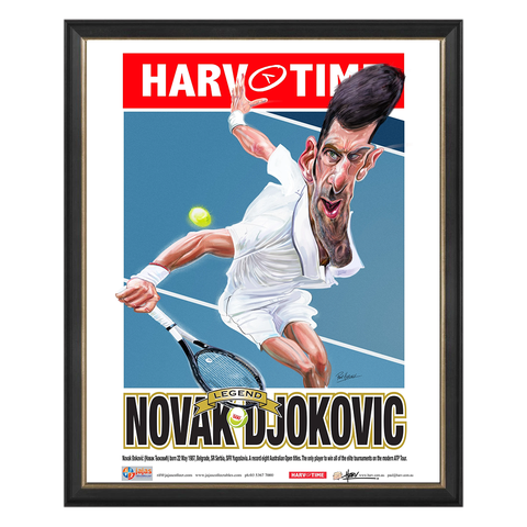 Novak Djokovic, Tennis, Harv Time Print Framed - 4822