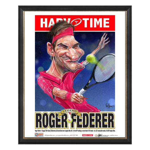Roger Federer, Tennis, Harv Time Print Framed - 4821