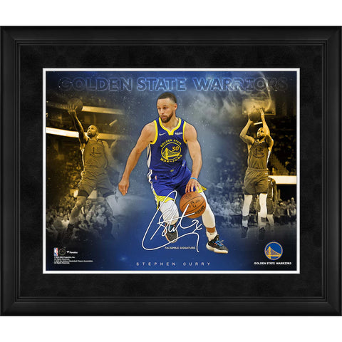 Stephen Curry Golden State Warriors Facsimile Signature Framed 16" x 20" Stars of the Game Collage - 5351