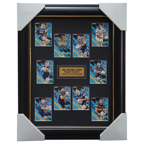 2021 NRL Traders Cards Gold Coast Titans Team Set Framed - 4651