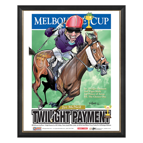 Twighlight Payment, 2020 Melbourne Cup, Harv Time Print Framed - 4827